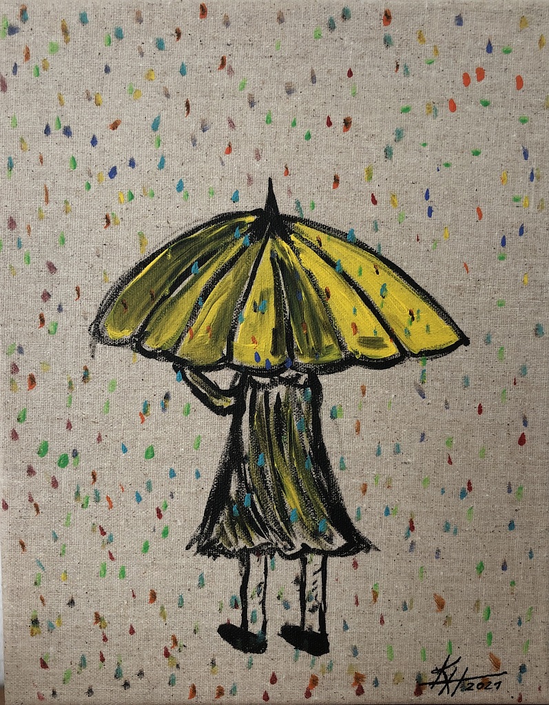 Girl likes rain